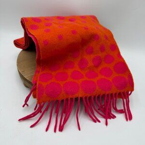 100% cashmere scarf McKennas orange fuchsia fringe soft vibrant